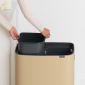 Кош за смет Brabantia Bo Touch Mineral Golden Beach, 2 x 30 л - 198980