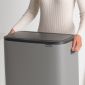 Кош за смет Brabantia Bo Touch Mineral Concrete Grey, 60 л - 199102