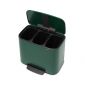 Кош за смет Brabantia Bo Pedal Pine Green, 3 x 11 л - 199188