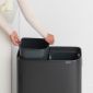 Кош за смет Brabantia Bo Touch Matt Black, 2 х 30 л - 199735