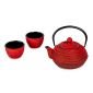Чугунен чайник с цедка и чашки Luigi Ferrero FR-8373R, червен - 239016