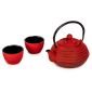 Чугунен чайник с цедка и чашки Luigi Ferrero FR-8373R, червен - 239017