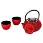 Чугунен чайник с цедка и чашки Luigi Ferrero FR-8373R, червен - 239018
