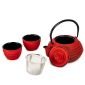 Чугунен чайник с цедка и чашки Luigi Ferrero FR-8373R, червен - 239019