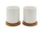 Сет от 2 броя керамични чаши за чай с бамбукови подложки 200 мл Umea Bredemeijer, бели - 252228