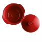 Керамична дълбока тенджера с капак Emile Henry One Pot 2 л, 22,5 см - цвят червен - 177500