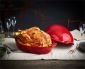 Керамична форма за печене на пиле Emile Henry Large Roaster, 4 л - цвят червен - 182256