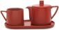 Керамичен сет за чай Bredemeijer Lund 3 части -  цвят червен - 225452