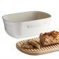 Керамична кутия за хляб с дъска за рязане Emile Henry Bread Box - цвят бял - 177555
