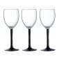 Комплект от 3 броя чаши за вино Luminarc Authentic с черно столче  - 250 мл - 128538
