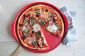 Керамична плоча за пица Emile Henry Medium Ridged Pizza Stone 34 см - цвят червен - 177490