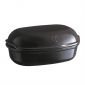 Керамична елипсовидна форма за печене на хляб Emile Henry Artisan Bread Baker 34/22/15 см - цвят черен - 181922