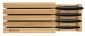 Комплект керамични ножове Kyocera с бамбуков блок, черни - 128053