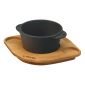 Чугунена купа за суфле или сос и дървен поднос Lava 8 см - 60815