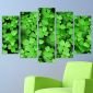 Декоративeн панел за стена с флорален мотив с четирилистни в зелено Vivid Home - 59402
