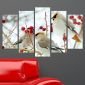 Декоративен панел за стена с редки бели птици на клонче с червени плодове Vivid Home - 59742
