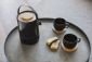 Сет от 2 керамични чаши за чай с бамбукови подложки Bredemeijer Umea - черни, 250 мл - 563798