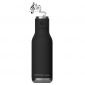 Двустенна термо бутилка Asobu Wireless с Bluetooth колонка 500 мл - цвят черен - 208424