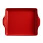 Керамична форма за печене на фокача Emile Henry Focaccia Bread Baker 40х31 см, червен - 312365