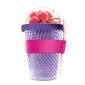 Двустенна охлаждаща чаша с прибор Asobu Chill Yo 2 Go - цвят лилав - 167029