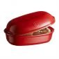 Керамична елипсовидна форма за печене на хляб Emile Henry Artisan Bread Baker 34/22/15 см - цвят червен - 181825