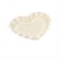 Керамична форма за тарт (сърце) Emile Henry Ruffled Heart Dish 33 х 29 см - цвят екрю - 177152