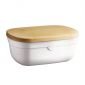Керамична кутия за хляб с дъска за рязане Emile Henry Bread Box - цвят бял - 177191