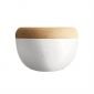 Керамична купа / фруктиера с корков капак Emile Henry Deep Storage Bowl 27 см - цвят бял - 219178