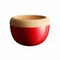 Керамична купа / фруктиера с корков капак Emile Henry Deep Storage Bowl 27 см - цвят червен - 234679
