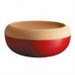 Керамична купа / фруктиера с корков капак Emile Henry Large Storage Bowl 36 см - цвят червен - 181464