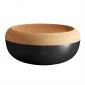 Керамична купа / фруктиера с корков капак Emile Henry Large Storage Bowl 36 см - цвят черен - 226508