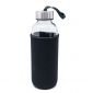 Стъклена бутилка с неопренов протектор Nerthus 400 мл - цвят черен - 183407
