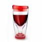 Тристенна охлаждаща чаша за вино с капак Asobu Ice Vino 2Go 300 мл - цвят червен - 168878