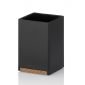 Чаша за баня Kela Cube - черна с дървен елемент - 552187