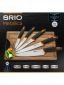 Комплект от 5 броя кухненски ножове Brio Metallica с акациева дъска, 9 см - 578524