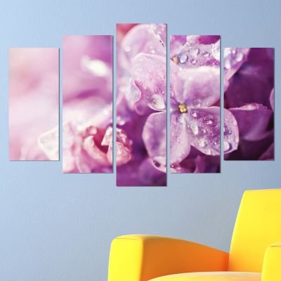 Декоративeн панел за стена с флорален дизайн в лилава гама Vivid Home
