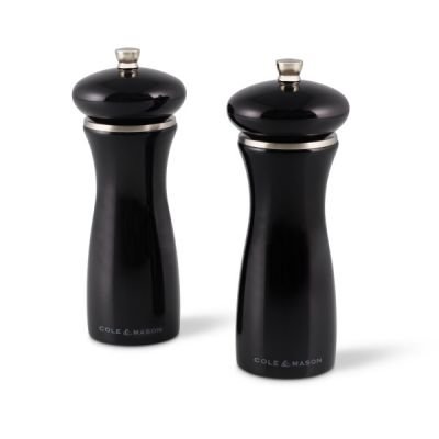 Комплект мелнички за сол и пипер Cole&Mason Sherwood Black Gloss 16,5 см - цвят черен