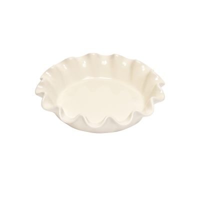 Керамична форма за пай Emile Henry Ruffled Pie Dish 27 см - цвят екрю
