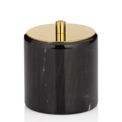Кутия за козметични тампони или аксесоари Kela Liron - черен мрамор