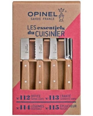 Кухненски комплект от 4 части Opinel Les Essentiels, цвят бук