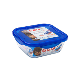 Стъклена кутия с капак и клипс-квадрат Pyrex - 16х16 см