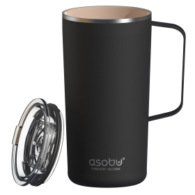 Термо чаша с керамично покритие Asobu Tower Mug - 600 мл, черна