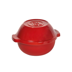 Керамичен съд за готвене и задушаване на картофи и зеленчуци Emile Henry Potato Pot 2 л, 25 см - цвят червен