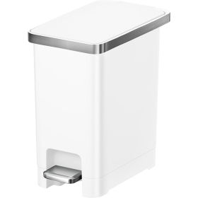 Кош за отпадъци с педал Eko Hana Slim - бял, 10 л