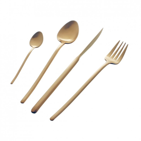 Комплект прибори за хранене Herdmar Stick 36 части - позлатени / мат