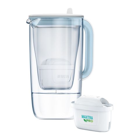 Филтрираща кана за вода Brita Glass Jug LED, синя