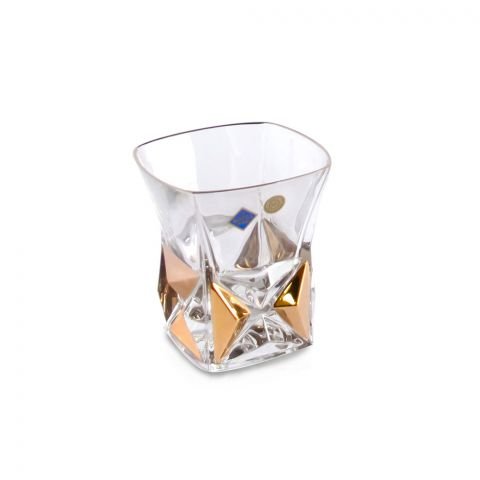 Чаша за уиски Bohemia 1845 Pyramida Gold - 280 мл, 6 броя