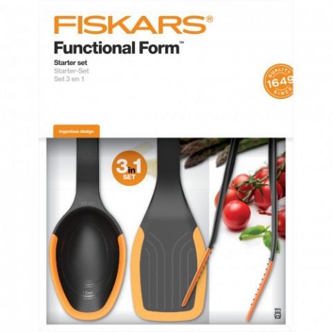 Комплект силиконови прибори за готвене Fiskars Functional Form New, 3 части
