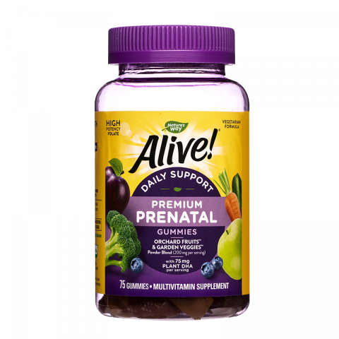 Мултивитамини Nature's Way Alive! Пренатал (мултивитамини за бременни) Гъми 146 мг 