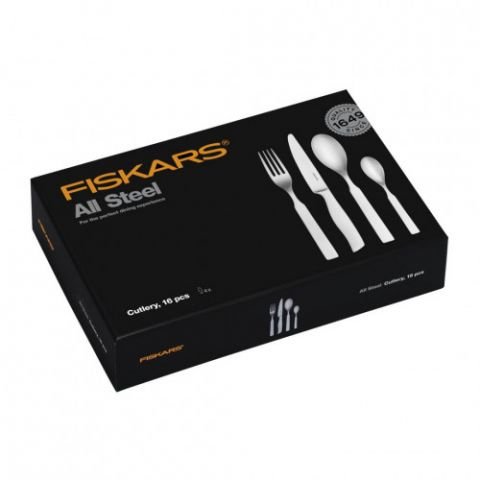 Комплект прибори за хранене Fiskars All Steel, 16 части